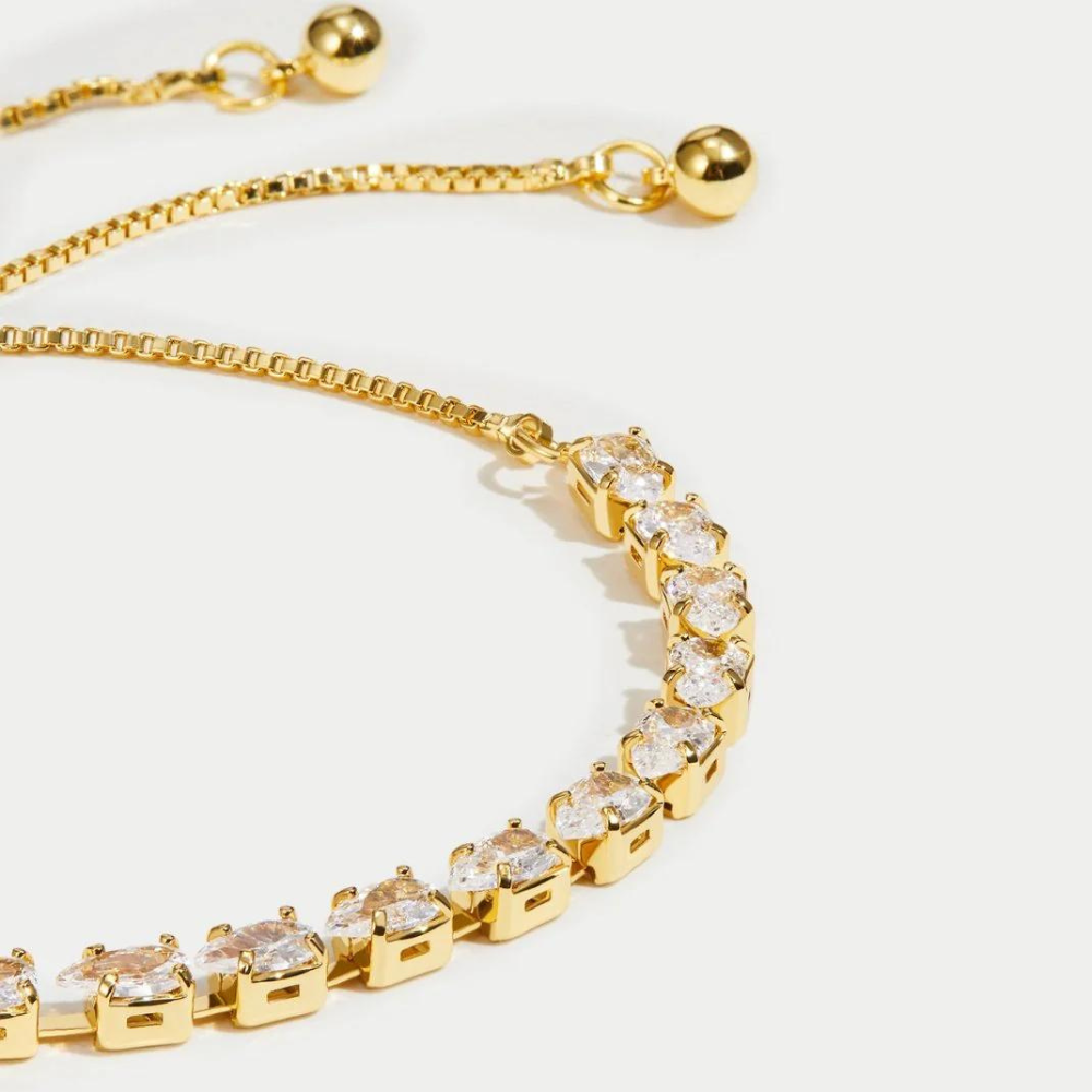 Abby - Goldenes Kristallarmband