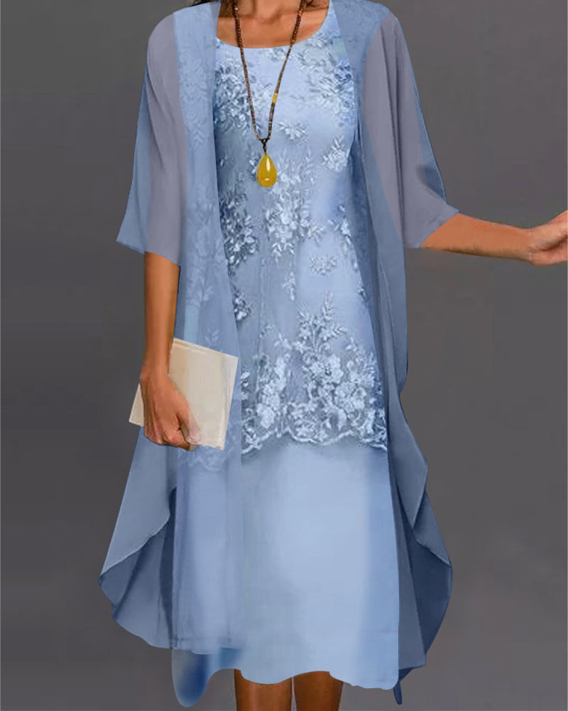 Damen Elegantes 2 Stück Kleid