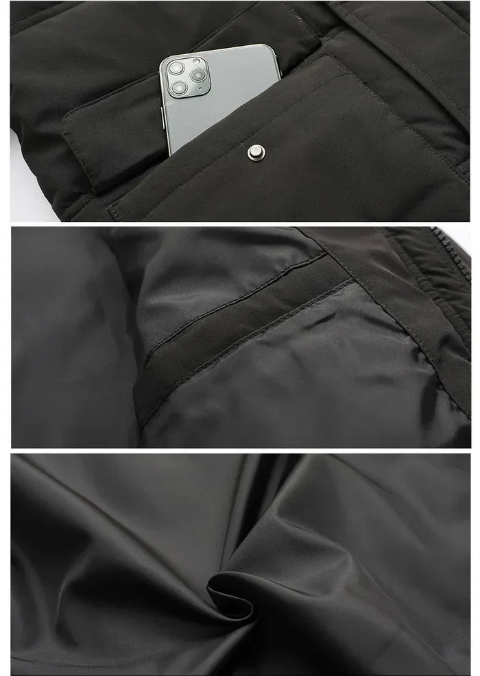 Vincero Winterjacke | Stilvolle kurze Winterjacke mit Fleecefutter für Herren