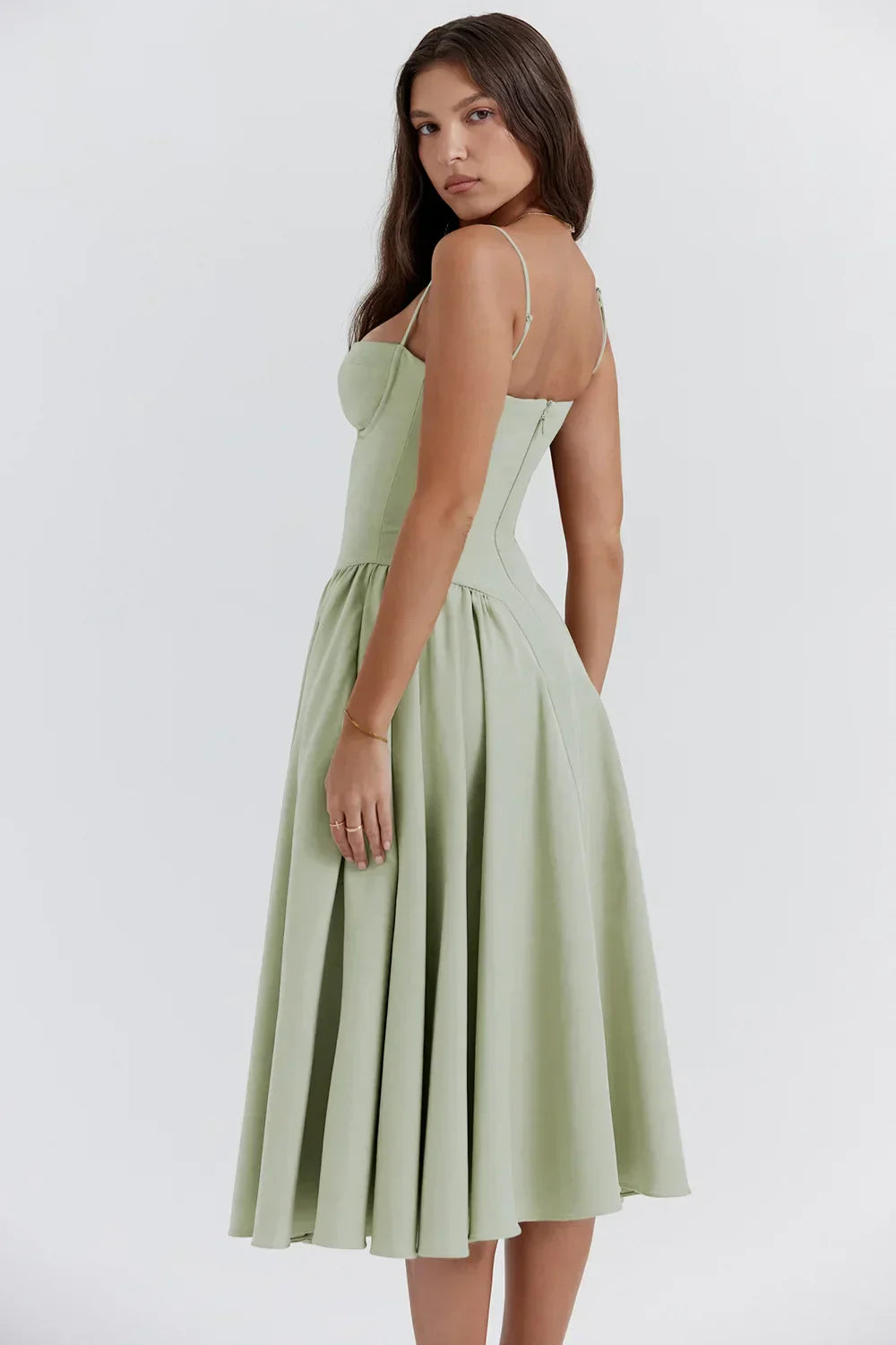 Jutte | Damen Armloses Midikleid