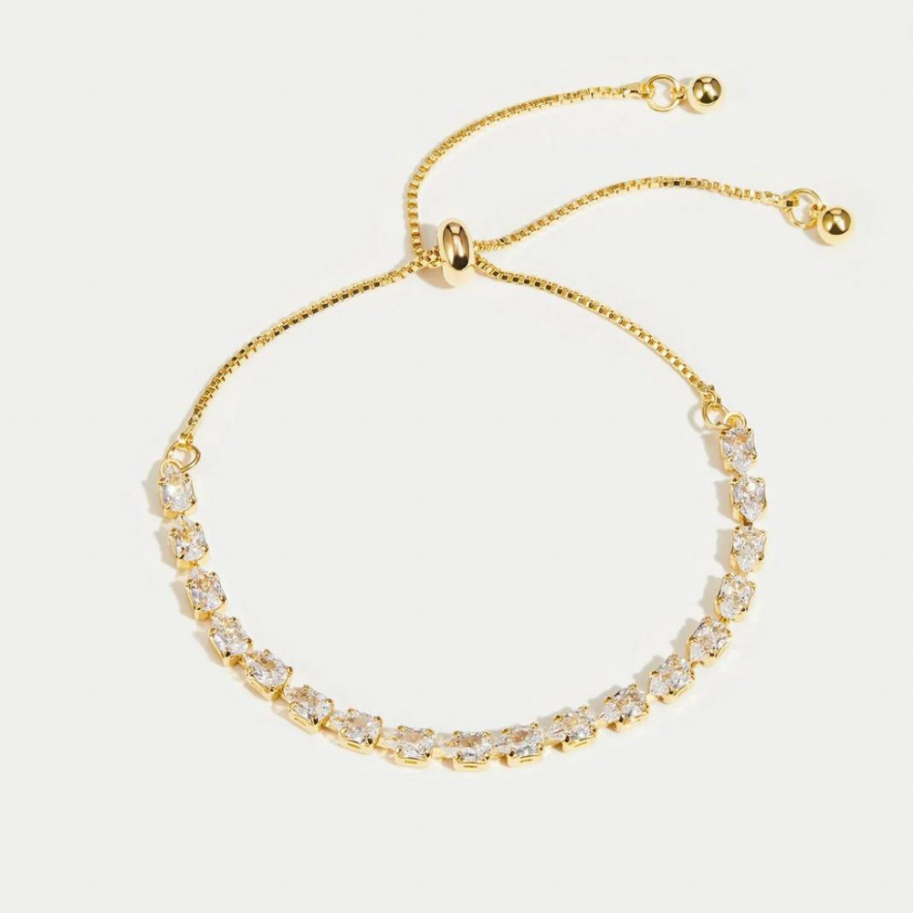 Abby - Goldenes Kristallarmband