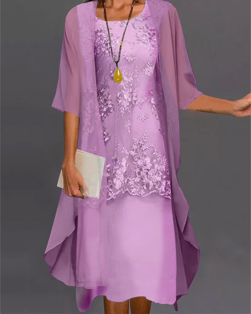 Damen Elegantes 2 Stück Kleid