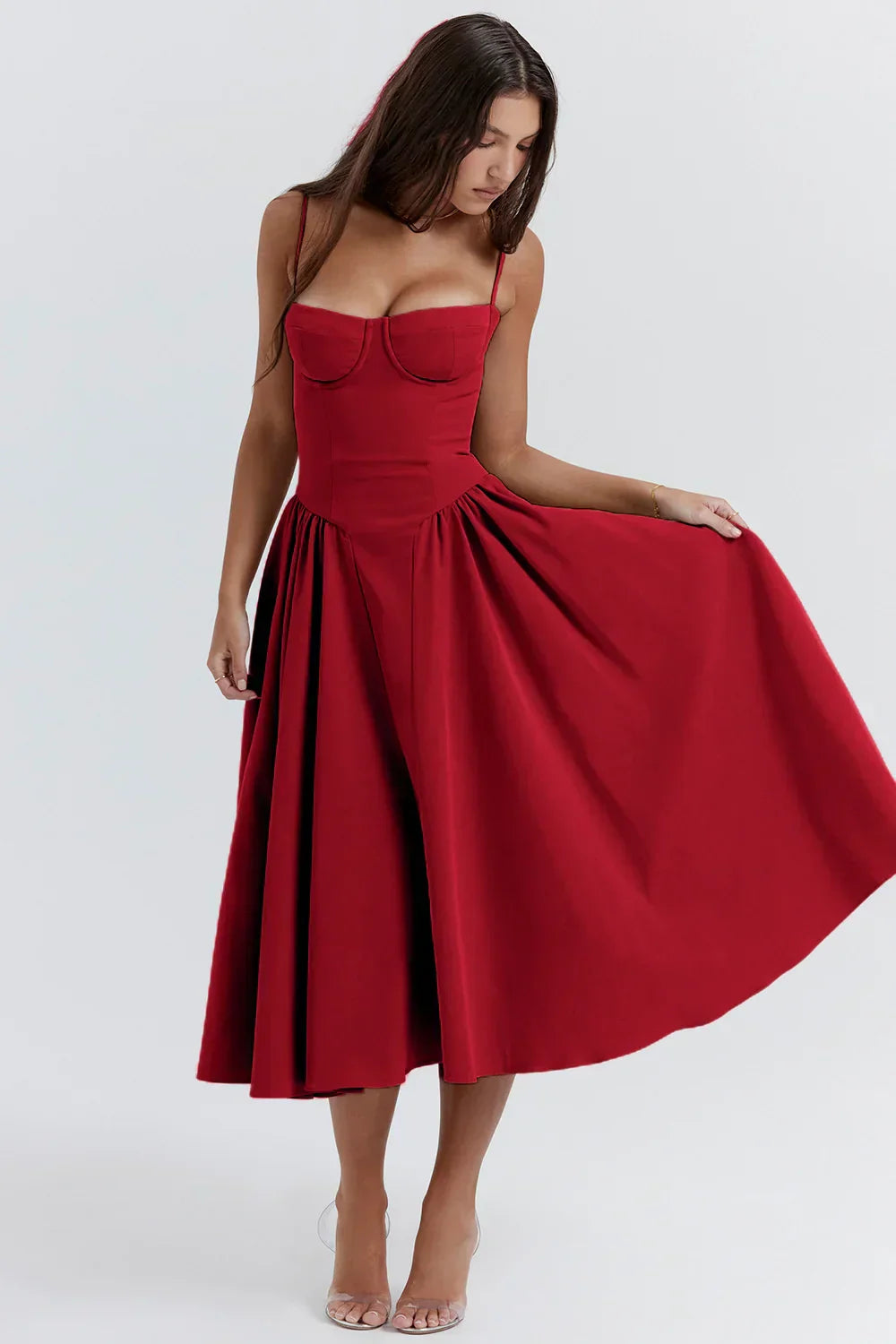 Jutte | Damen Armloses Midikleid