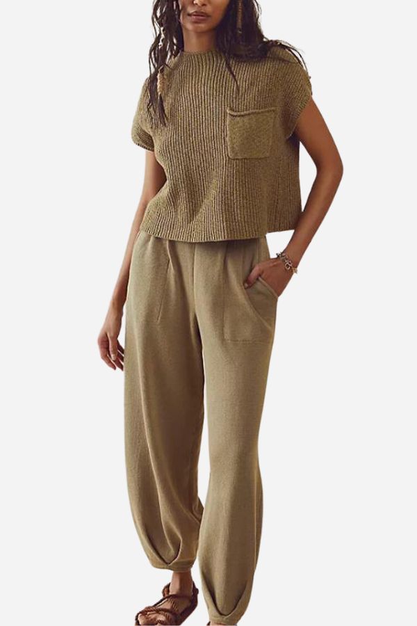 Elegante Damenhose mit hohem Bund und Gürtel-Detail - Lässige Weite Hosen für einen stilvollen Look