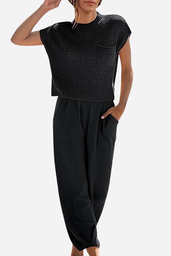 Elegante Damenhose mit hohem Bund und Gürtel-Detail - Lässige Weite Hosen für einen stilvollen Look