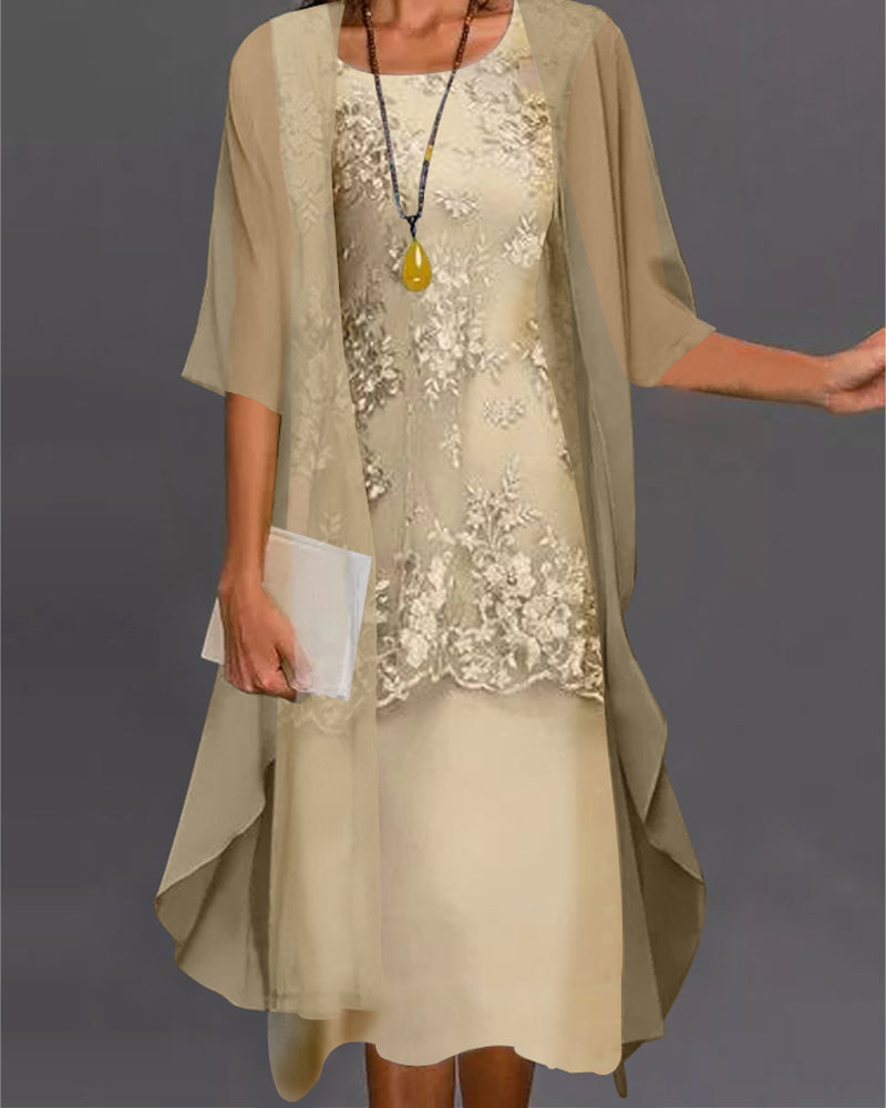 Damen Elegantes 2 Stück Kleid