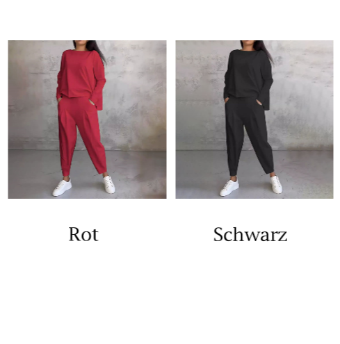 Mode, Freizeit ✨Langarm mit rundem Hals & Hose 2-teiliger Set