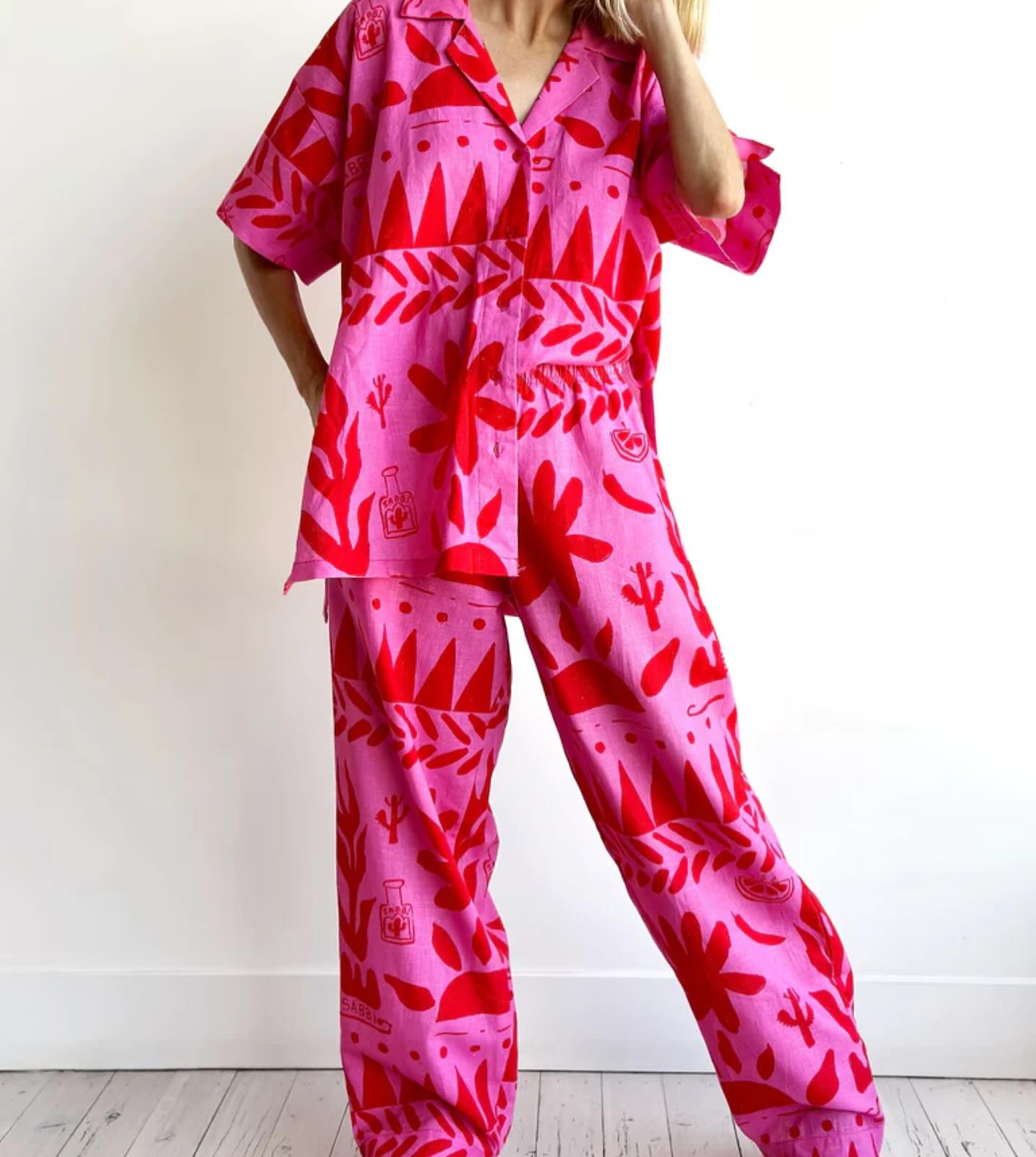 Devon - Set aus gemusterter Strickjacke und passendem Unterteil