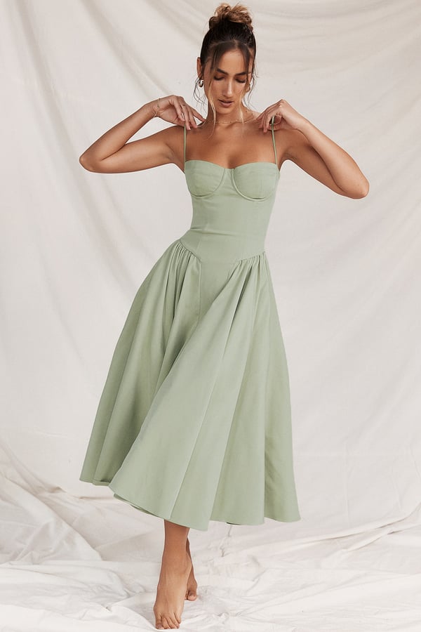 Jutte | Damen Armloses Midikleid