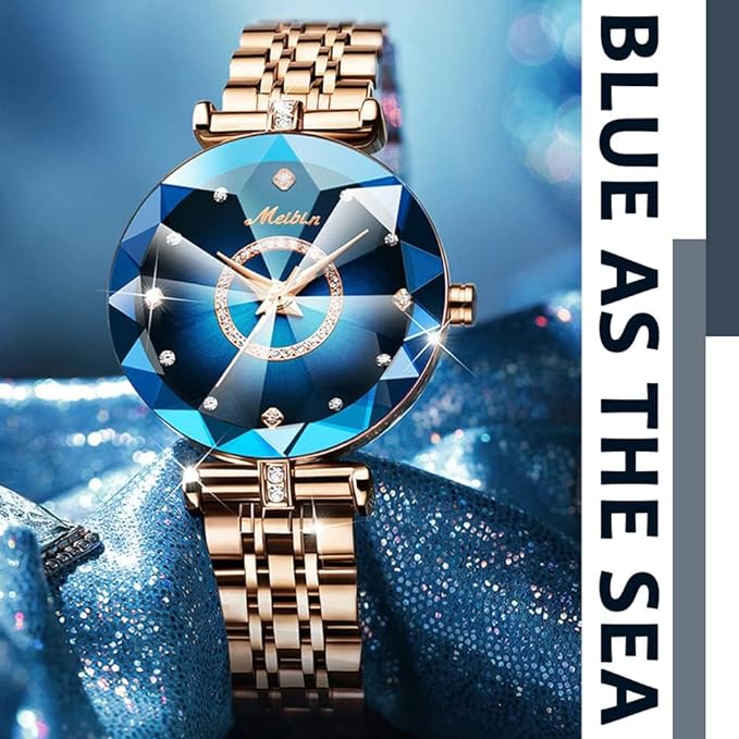 Elegante Damenarmbanduhr mit Kristallzifferblatt – Leontine