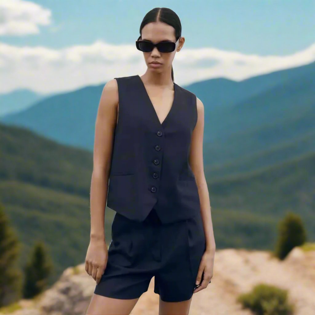 Alva – Leichtes Zweiteiler-Set aus Leinenmix: Shorts und Oberteil