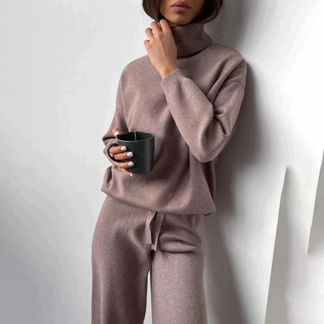 Damen lässiges Kaschmir-Set | Braun