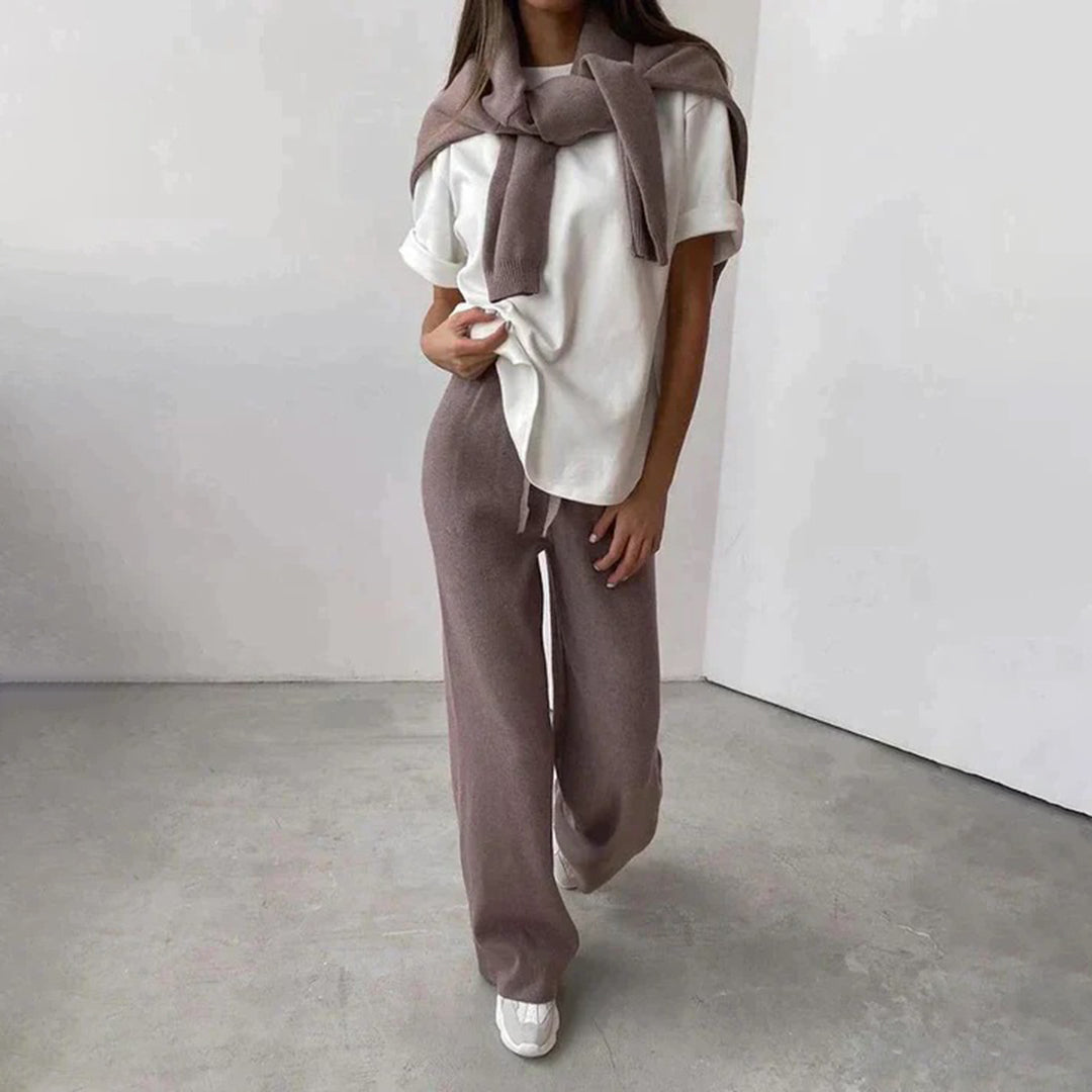 Damen Rollkragen Strick-Loungewear Set | Bequemes Winter Lounge Outfit