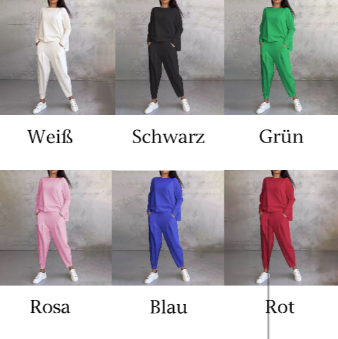 Mode, Freizeit ✨Langarm mit rundem Hals & Hose 2-teiliger Set