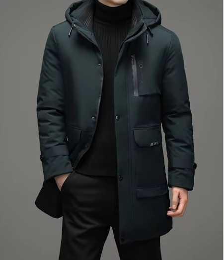 Xite Prestige Parka | Langer Eleganter Wasserdichter Wintermantel Herren mit tiefen Taschen