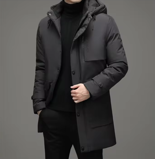 Xite Prestige Parka | Langer Eleganter Wasserdichter Wintermantel Herren mit tiefen Taschen