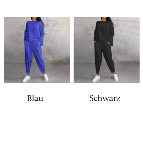 Mode, Freizeit ✨Langarm mit rundem Hals & Hose 2-teiliger Set