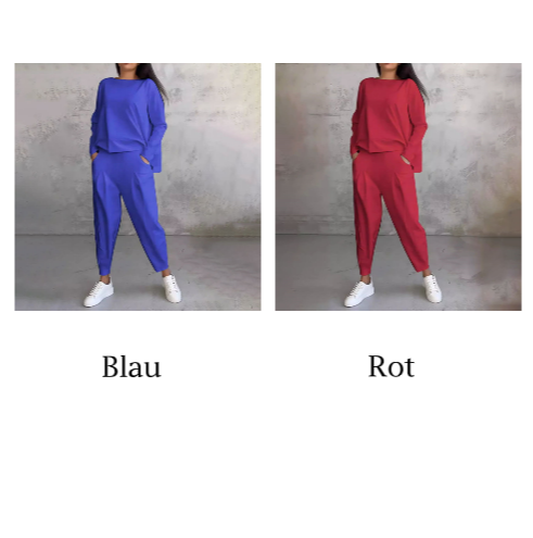 Mode, Freizeit ✨Langarm mit rundem Hals & Hose 2-teiliger Set