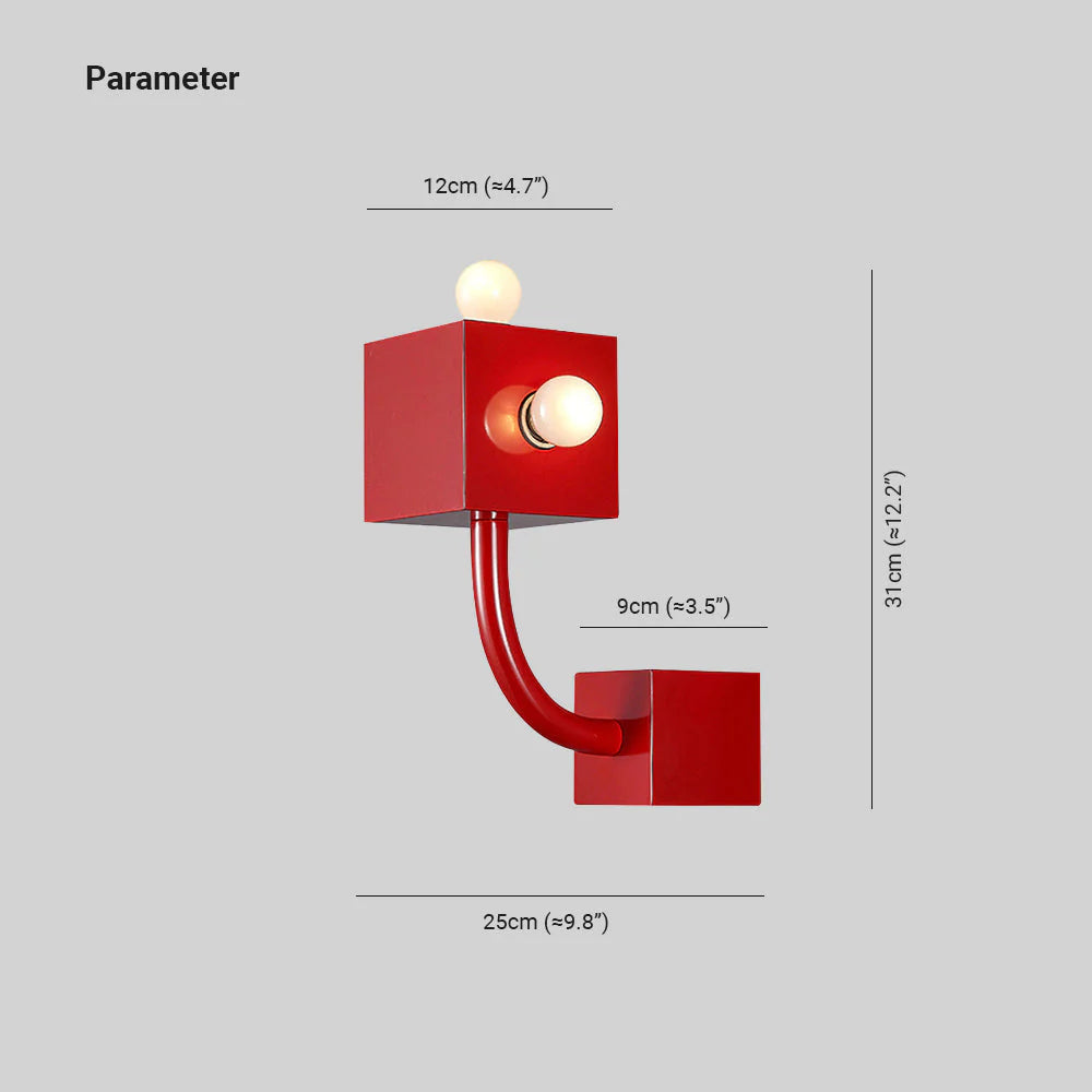 TriGlowCube | Rote Geometrische Lampe