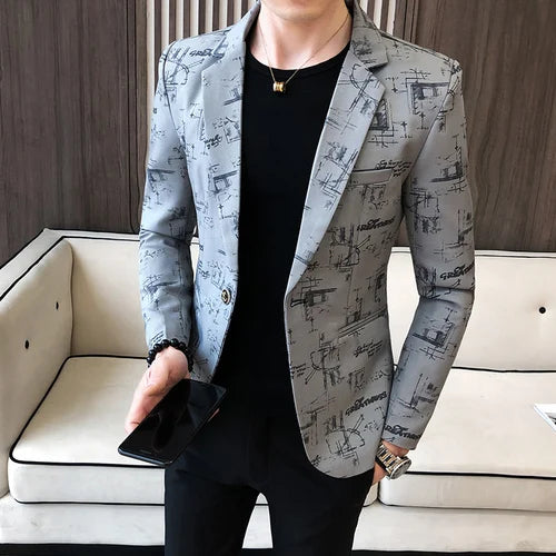 Xite Blazer | Modern bedruckter, lässiger Herrenblazer