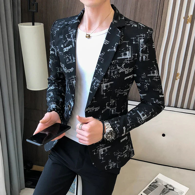 Xite Blazer | Modern bedruckter, lässiger Herrenblazer