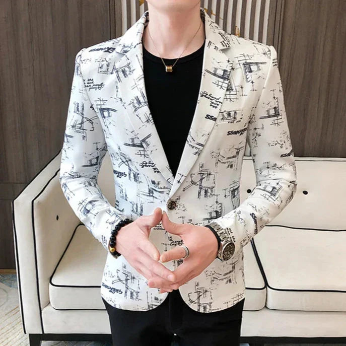 Xite Blazer | Modern bedruckter, lässiger Herrenblazer