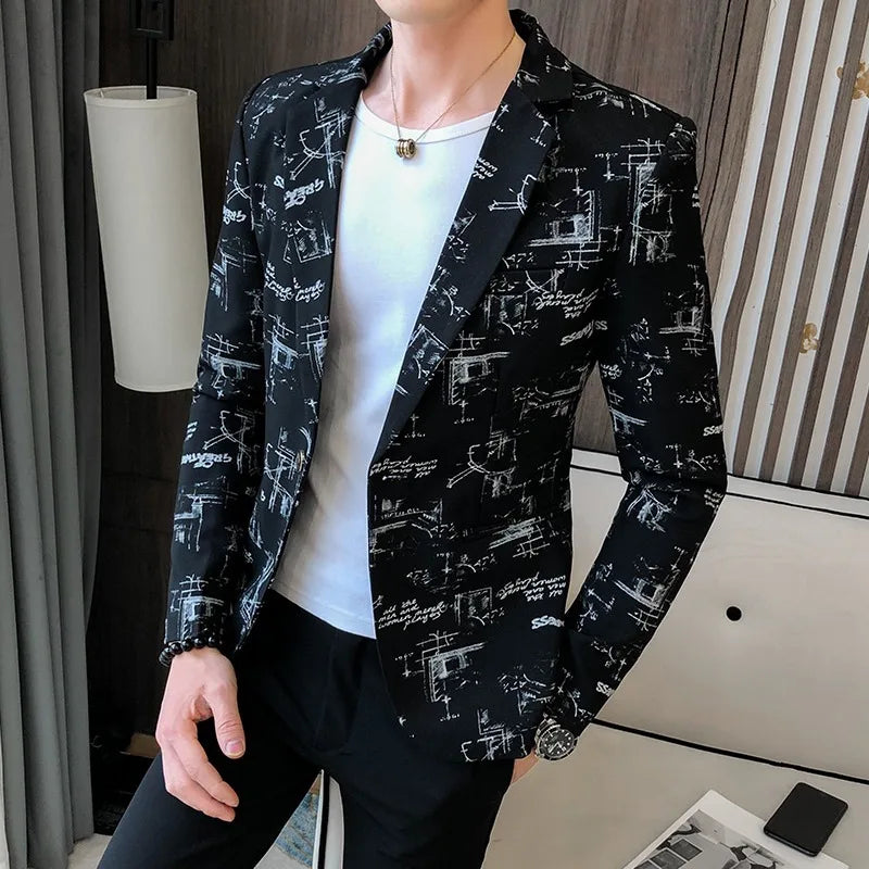 Xite Blazer | Modern bedruckter, lässiger Herrenblazer