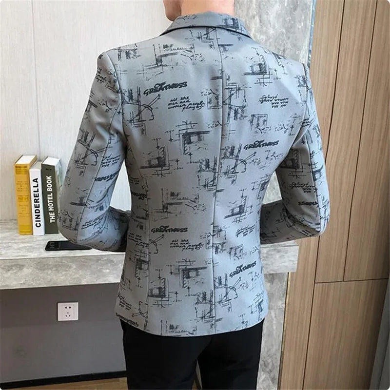 Xite Blazer | Modern bedruckter, lässiger Herrenblazer