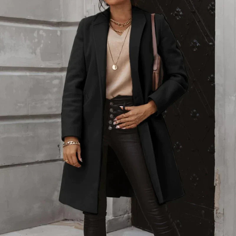 Zara Manteljacke | Stylische lange Jacke aus Wolle für Herbst & Winter