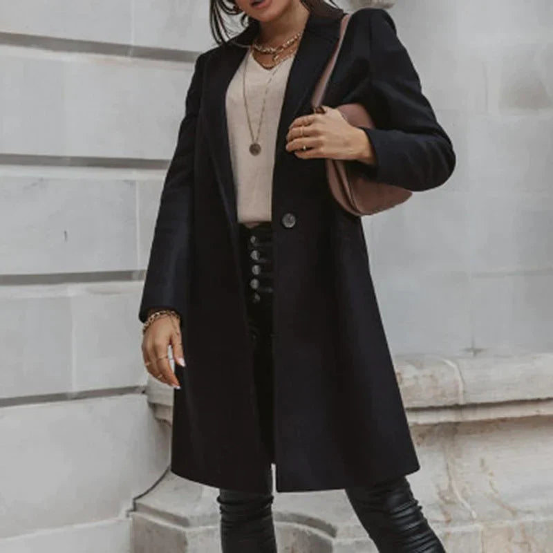 Zara Manteljacke | Stylische lange Jacke aus Wolle für Herbst & Winter