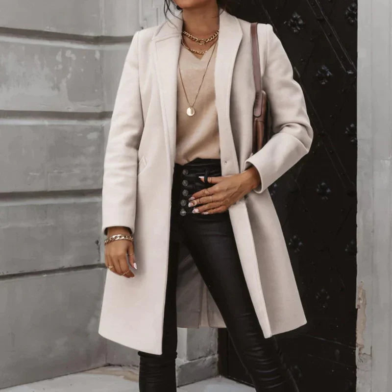 Zara Manteljacke | Stylische lange Jacke aus Wolle für Herbst & Winter