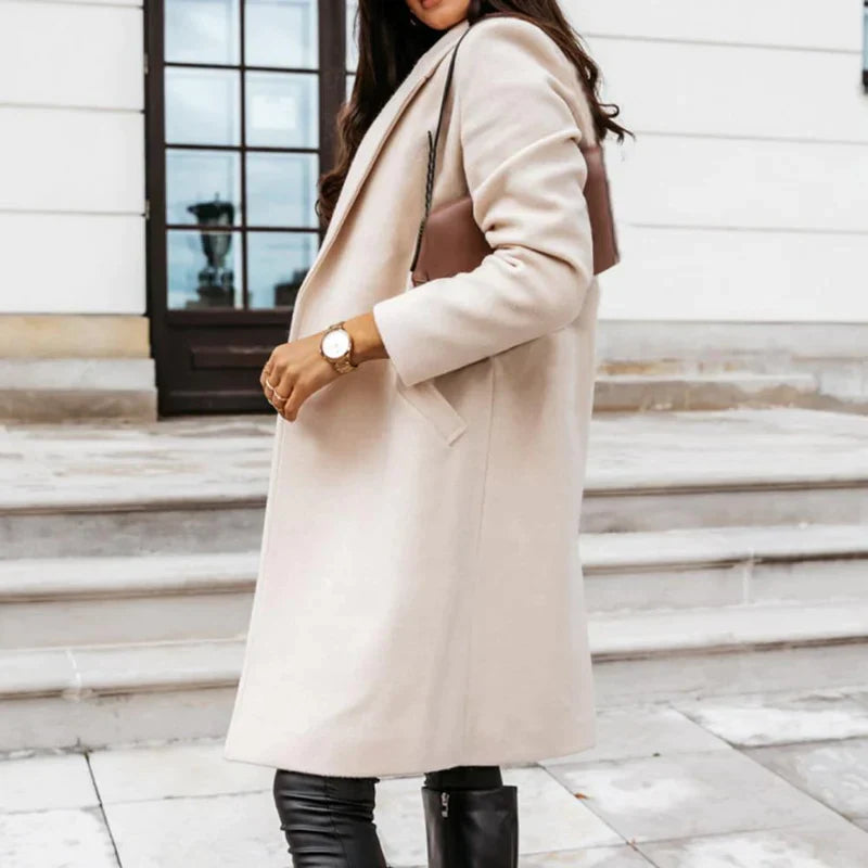 Zara Manteljacke | Stylische lange Jacke aus Wolle für Herbst & Winter
