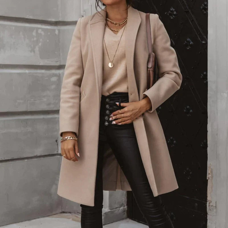 Zara Manteljacke | Stylische lange Jacke aus Wolle für Herbst & Winter