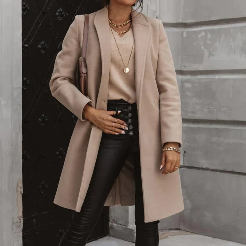 Zara Manteljacke | Stylische lange Jacke aus Wolle für Herbst & Winter