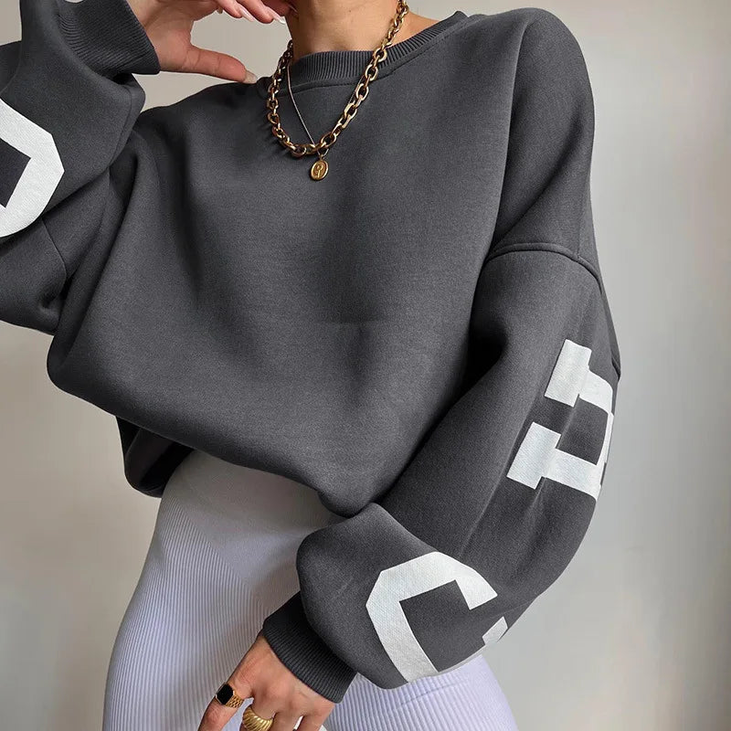 Olive | Sweatshirts mit seitlichem Aufdruck