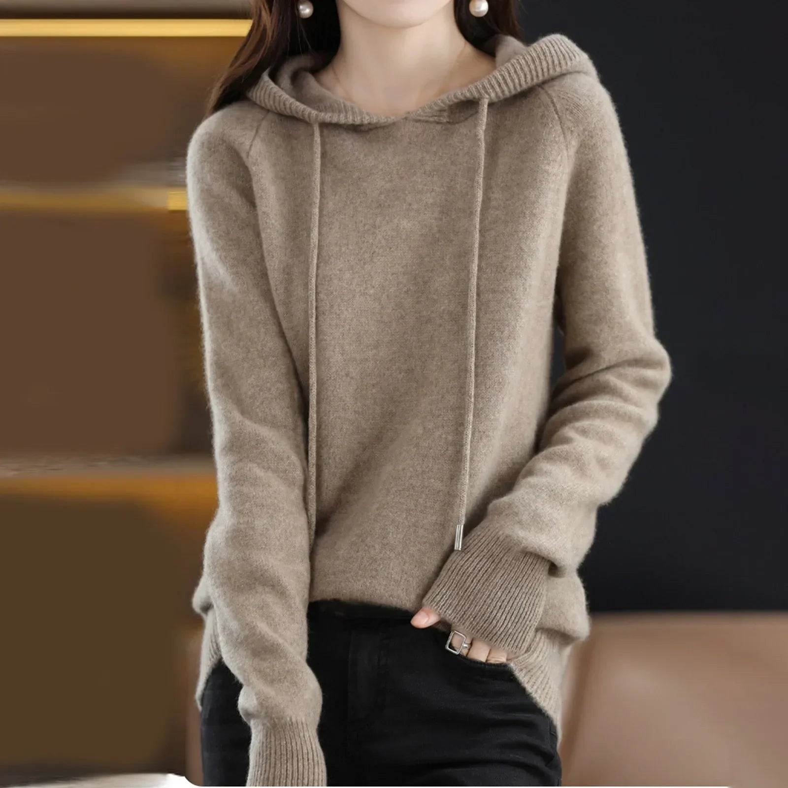 Weicher warmer hoodie für frauen