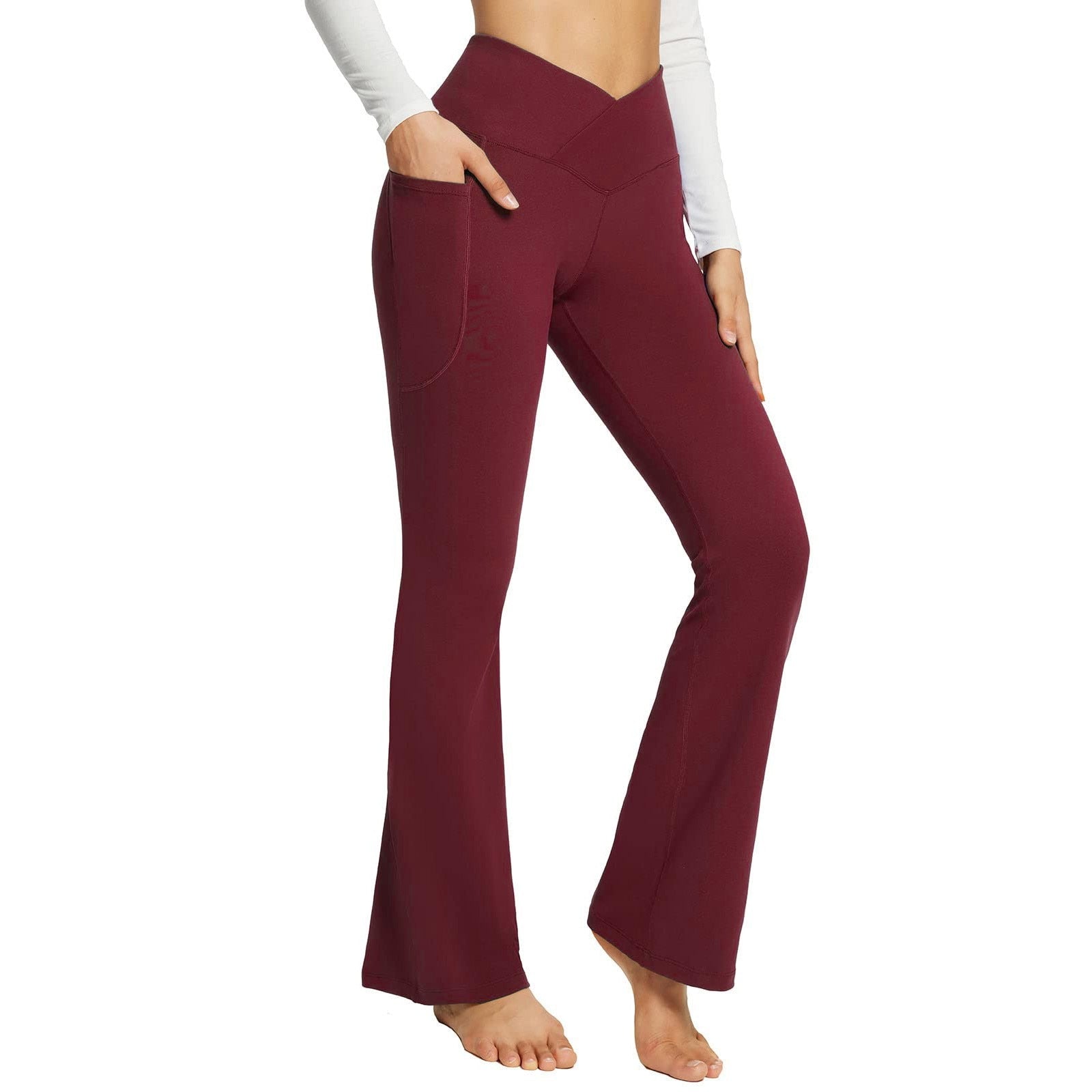 Yogahose mit v-förmiger taille