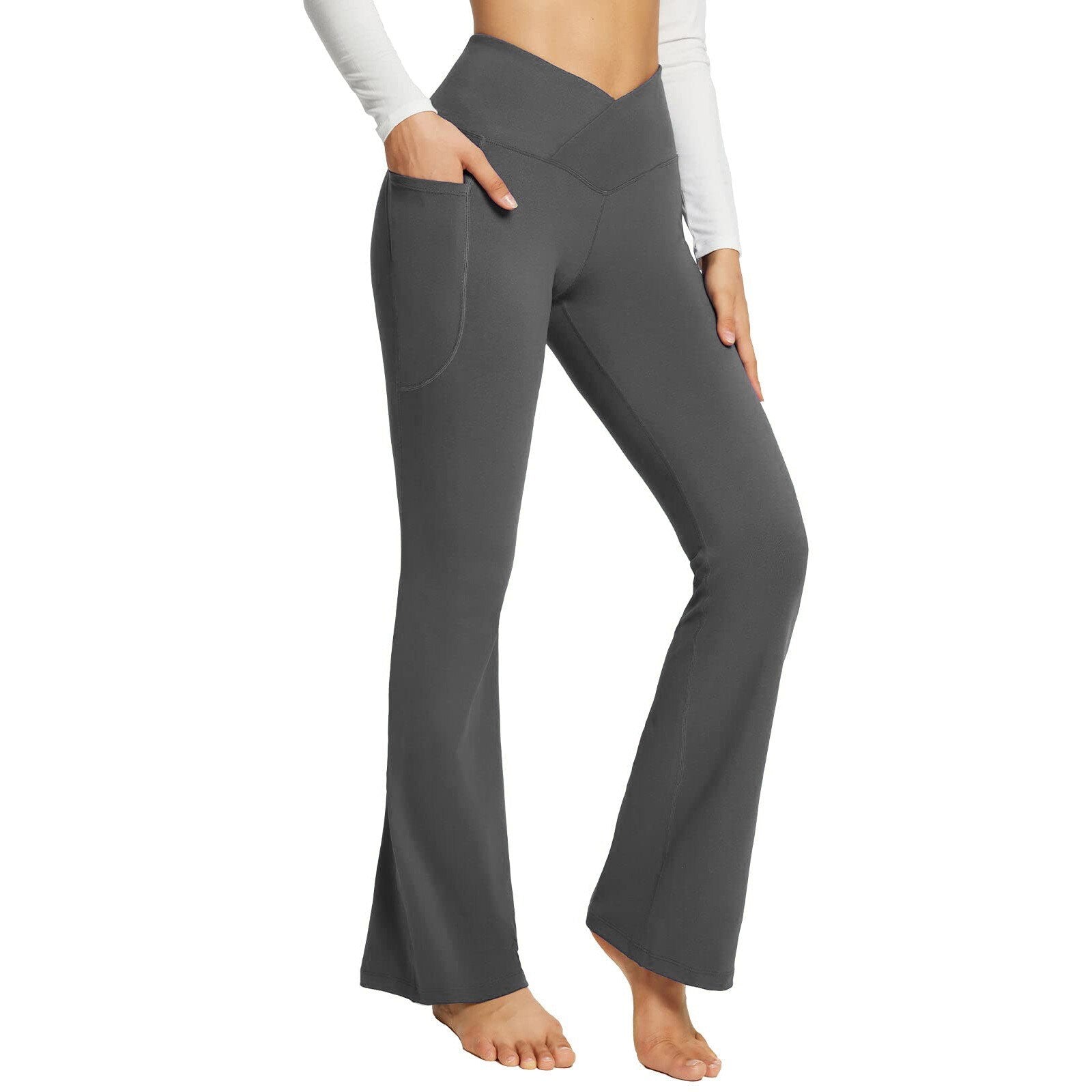 Yogahose mit v-förmiger taille