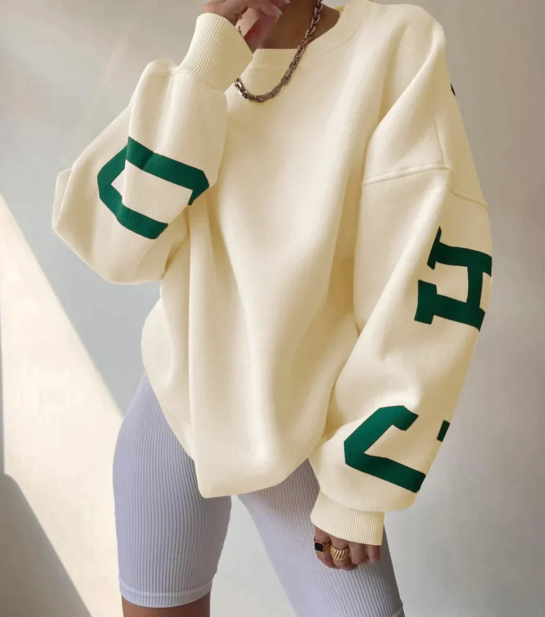 Olive | Sweatshirts mit seitlichem Aufdruck