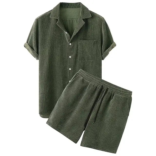 Herren-Sommer-Set aus Hemd und Shorts für Stil und Komfort – Vrix