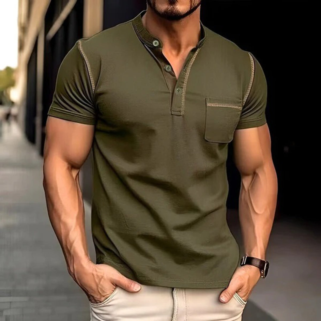 Vincent Shirt | Lässiges V-Ausschnitt-T-Shirt mit Brusttasche