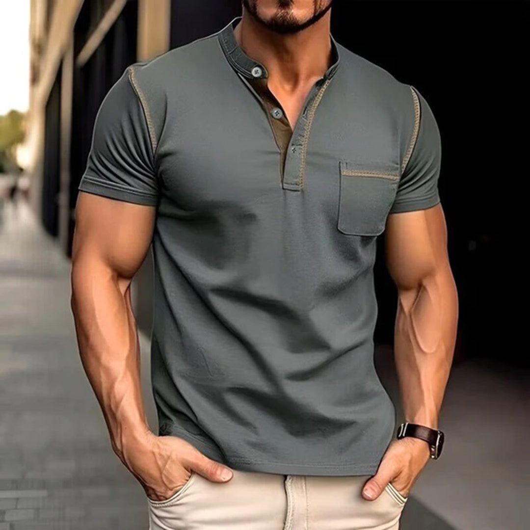 Vincent Shirt | Lässiges V-Ausschnitt-T-Shirt mit Brusttasche