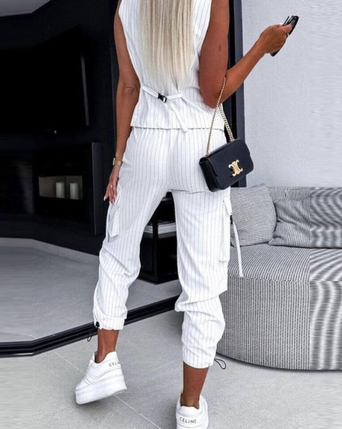 Delaney - Stylisches Damenset mit Weste, Oberteil und Hose