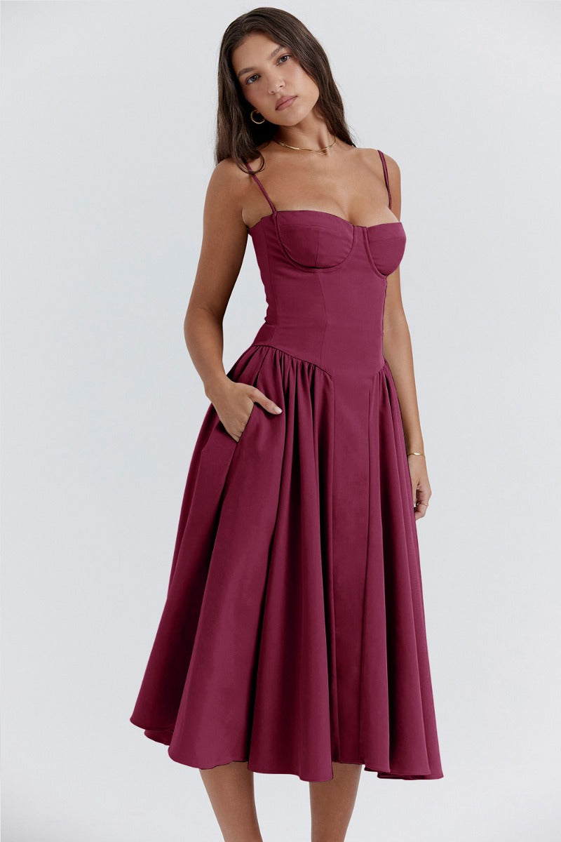 Jutte | Damen Armloses Midikleid