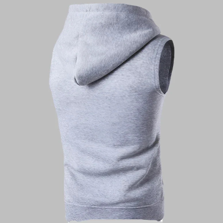 Xite Ärmellose Hoodie | Ärmelloser Herrenpullover mit Reißverschluss und Kapuze