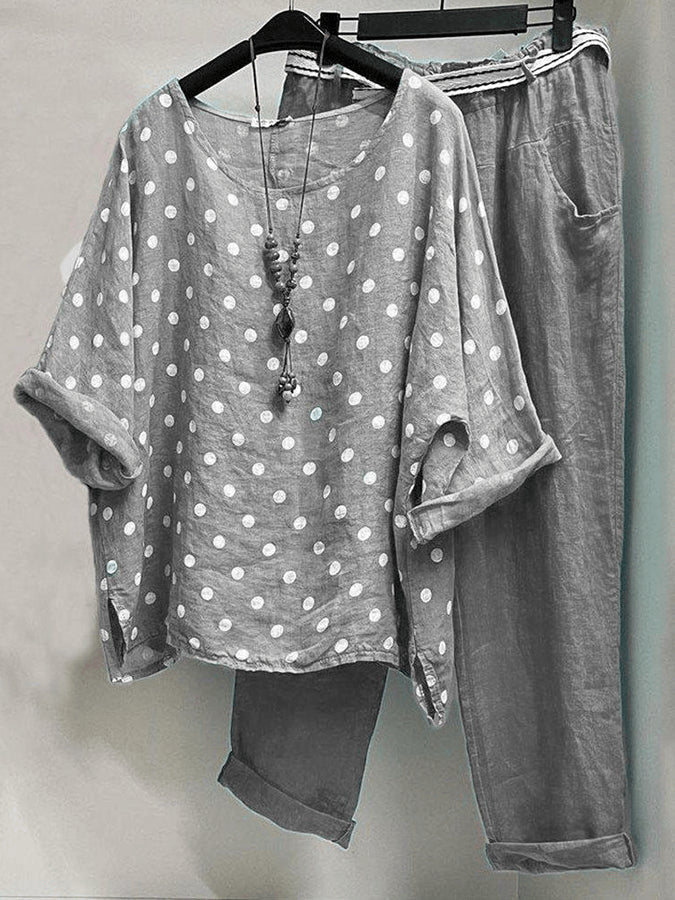 Lexi - Damenmode mit Polka-Dot-Print Set