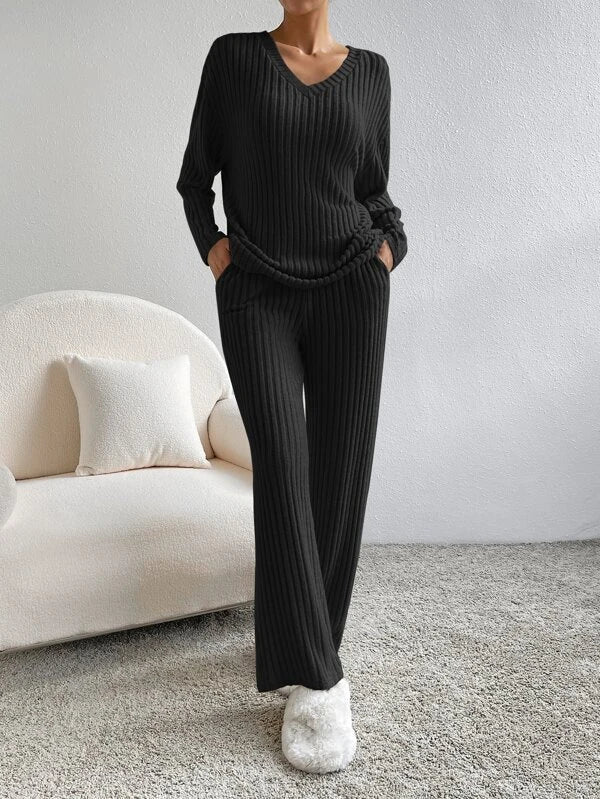 Astrivid | Damen V-Ausschnitt Pullover Satz | Bequeme