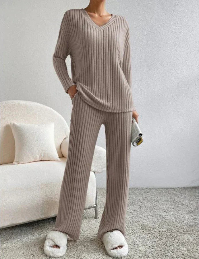 Astrivid | Damen V-Ausschnitt Pullover Satz | Bequeme