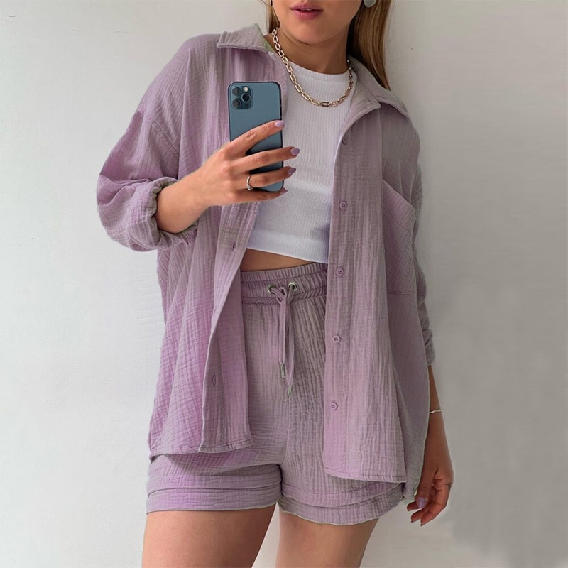 Delia - lässiges baumwoll-loungewear-set für Damen