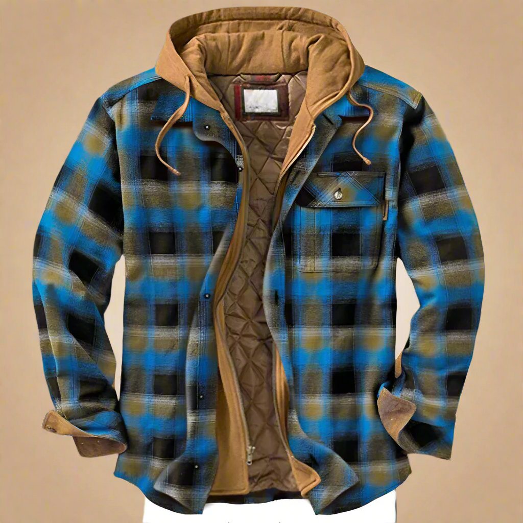 Xadrian - Herren Flanell-Winterjacke